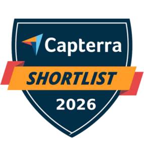 Capterra Shortlist 2026 badge for top software